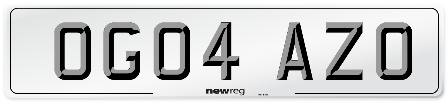 OG04 AZO Number Plate from New Reg